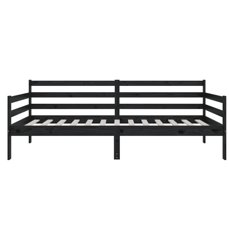 Day Bed without Mattress Black 90x190 cm Solid Wood Pine