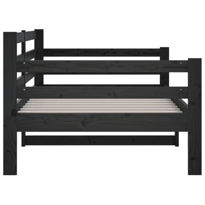 Day Bed without Mattress Black 90x190 cm Solid Wood Pine