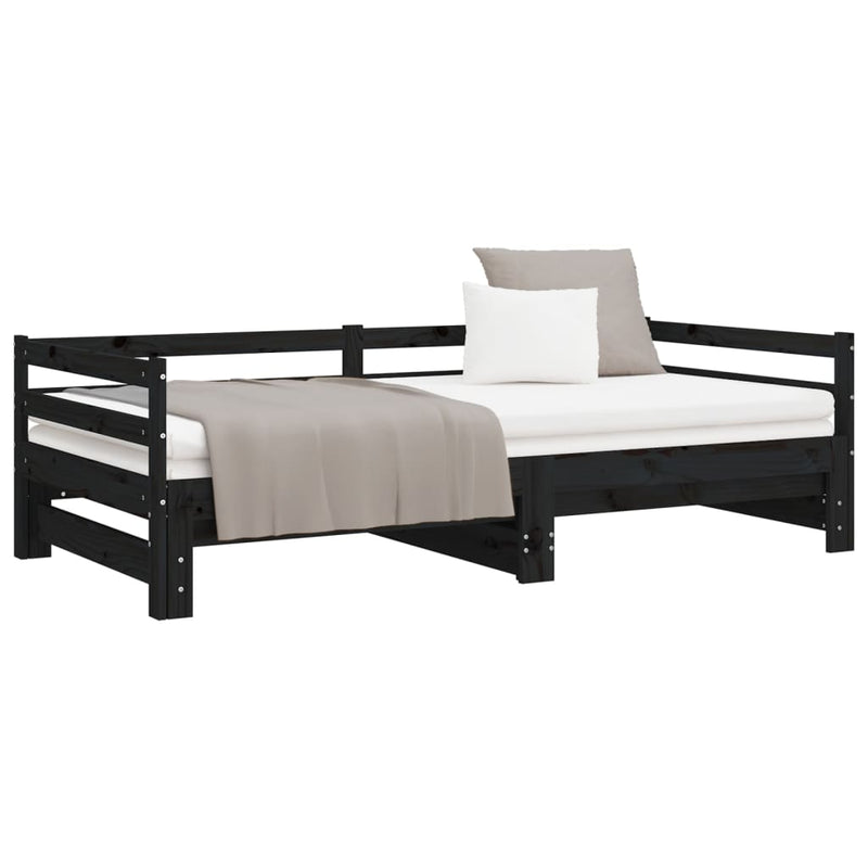 Pull-out Day Bed without Mattress Black 2x(90x190) cm