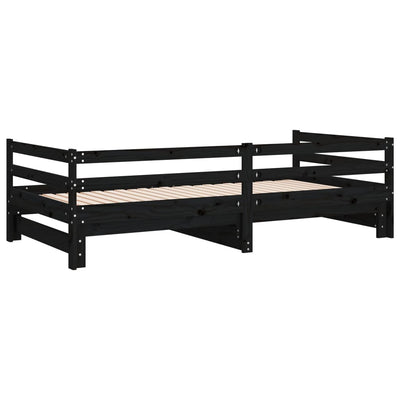 Pull-out Day Bed without Mattress Black 2x(90x190) cm