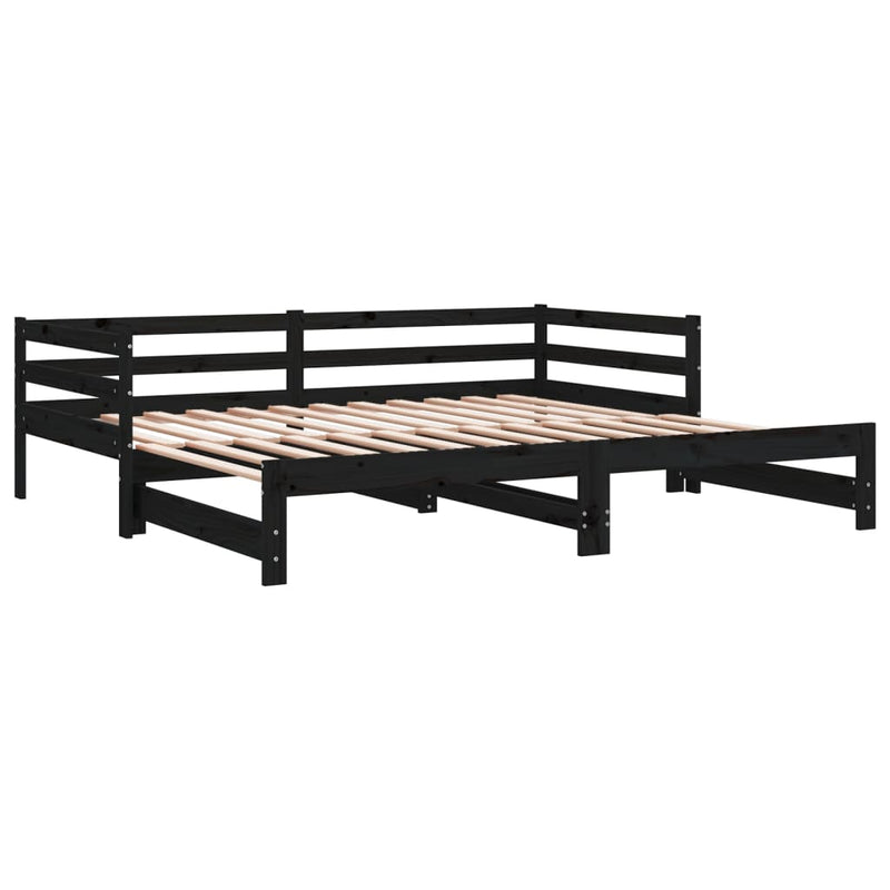 Pull-out Day Bed without Mattress Black 2x(90x190) cm