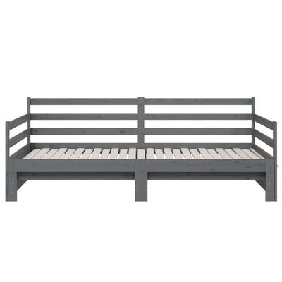 Pull-out Day Bed without Mattress Grey 2x(90x190) cm