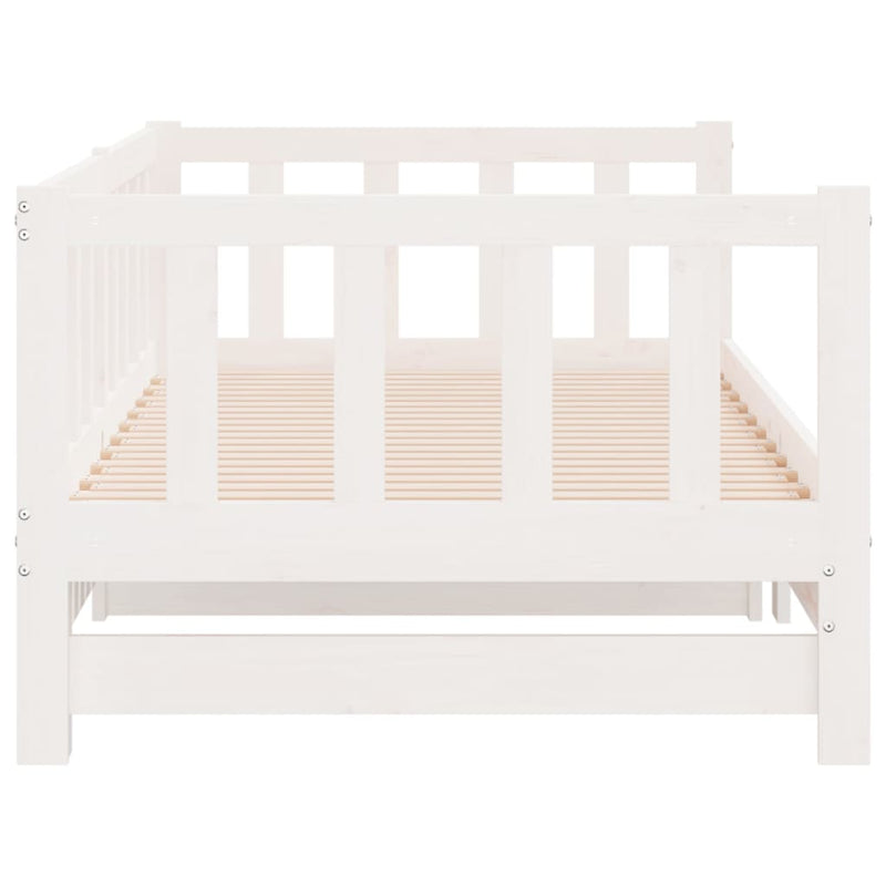 Pull-out Day Bed without Mattress White 2x(90x190) cm