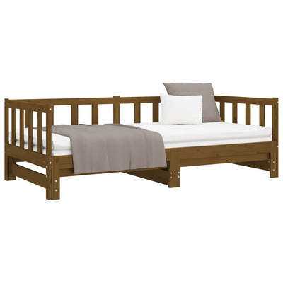 Pull-out Day Bed without Mattress Honey Brown 2x(90x190) cm