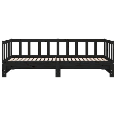 Pull-out Day Bed without Mattress Black 2x(90x190) cm