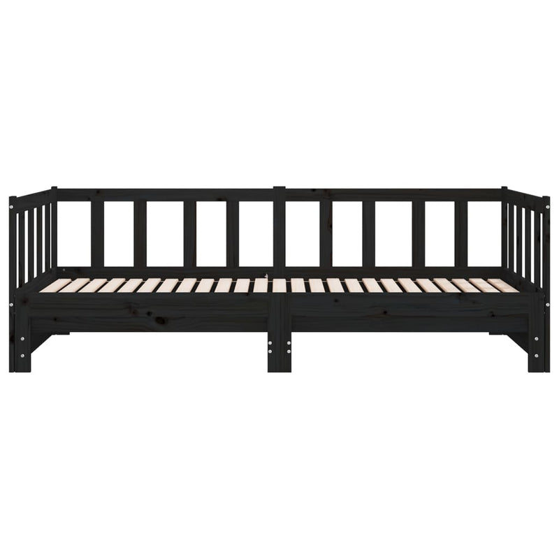 Pull-out Day Bed without Mattress Black 2x(90x190) cm