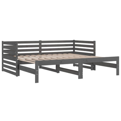 Pull-out Day Bed without Mattress Grey 2x(90x190) cm