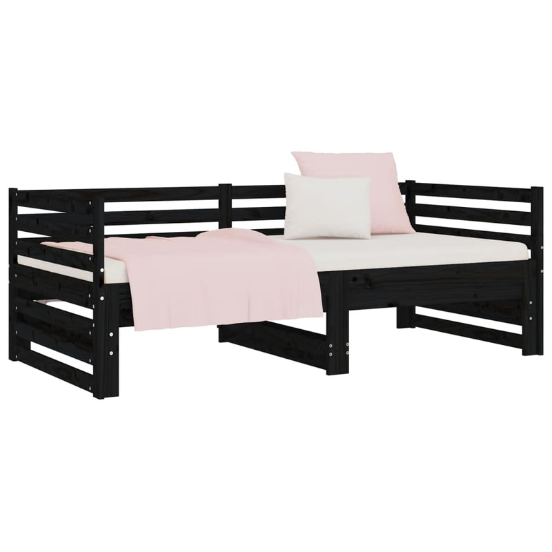 Pull-out Day Bed without Mattress Black 2x(90x190) cm