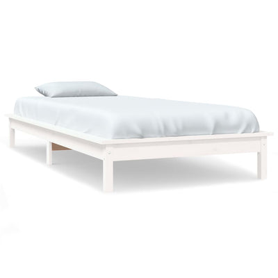 Bed Frame without Mattress White 90x190 cm Solid Wood