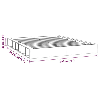 Bed Frame without Mattress 183x203 cm King Solid Wood