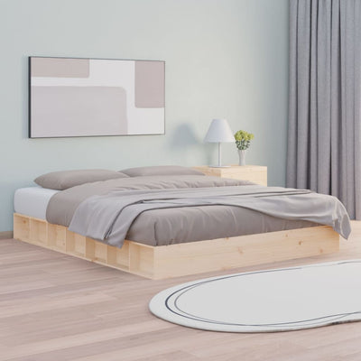 Bed Frame without Mattress 183x203 cm King Solid Wood