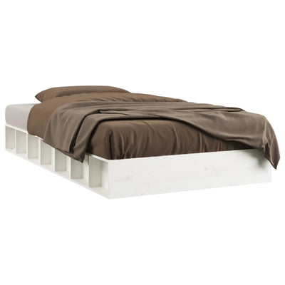 Bed Frame without Mattress White 90x190 cm Solid Wood