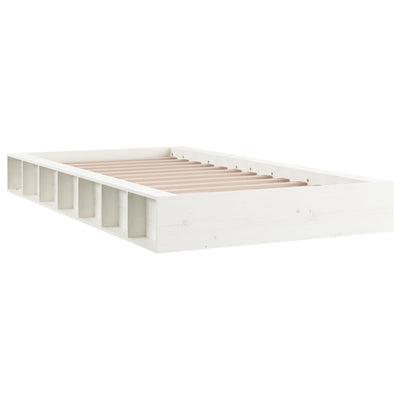 Bed Frame without Mattress White 90x190 cm Solid Wood