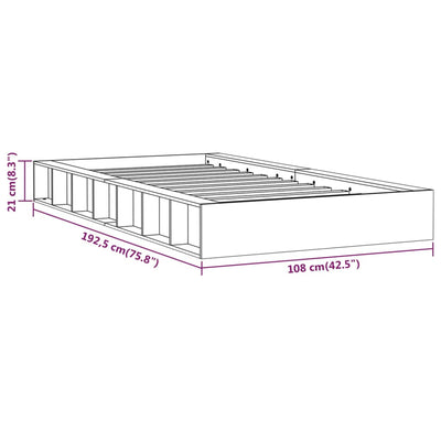 Bed Frame without Mattress White 90x190 cm Solid Wood