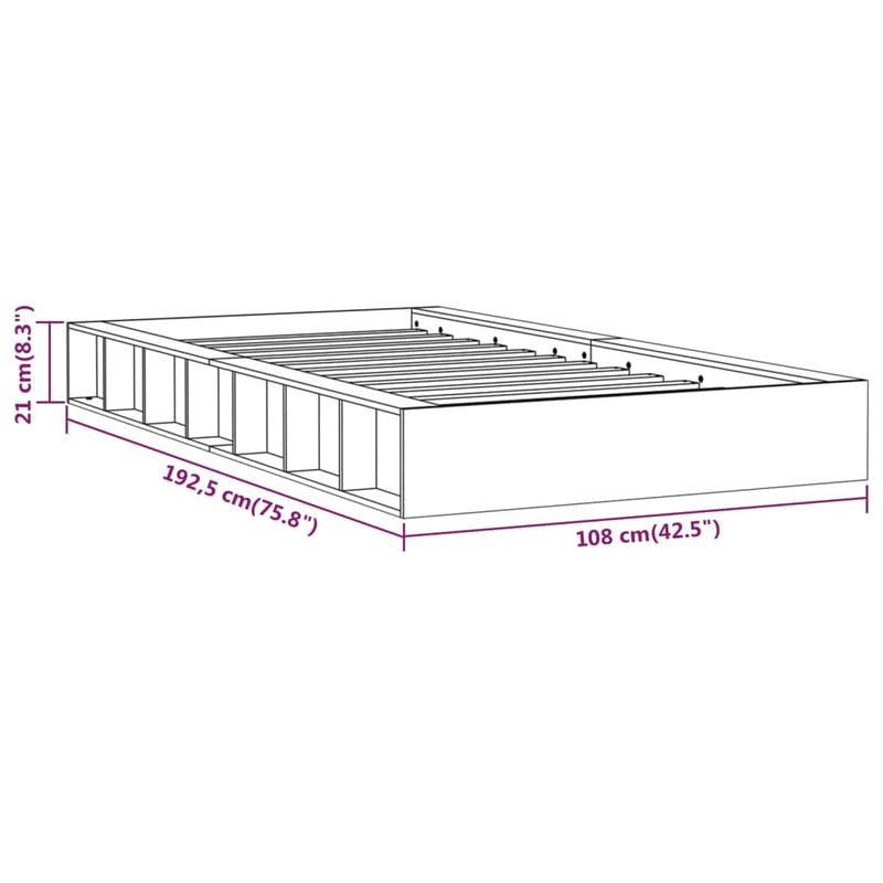 Bed Frame without Mattress White 90x190 cm Solid Wood