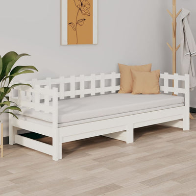 Pull-out Day Bed without Mattress White 2x(90x190) cm