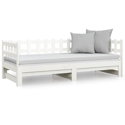 Pull-out Day Bed without Mattress White 2x(90x190) cm