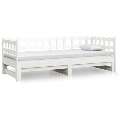 Pull-out Day Bed without Mattress White 2x(90x190) cm