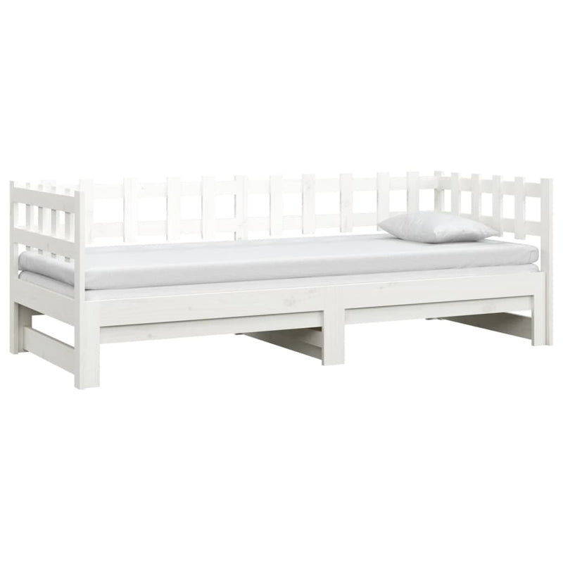 Pull-out Day Bed without Mattress White 2x(90x190) cm