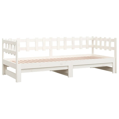 Pull-out Day Bed without Mattress White 2x(90x190) cm