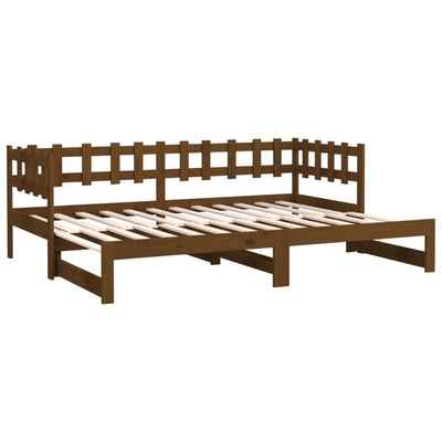 Pull-out Day Bed without Mattress Honey Brown 2x(90x190) cm