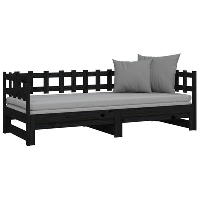 Pull-out Day Bed without Mattress Black 2x(90x190) cm