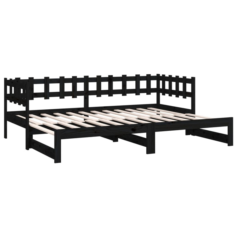 Pull-out Day Bed without Mattress Black 2x(90x190) cm