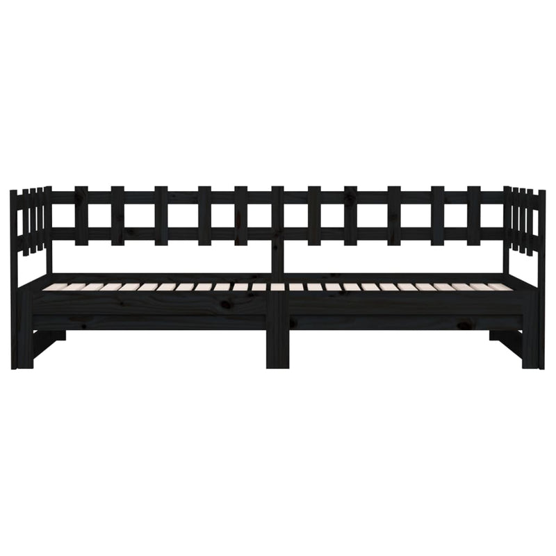 Pull-out Day Bed without Mattress Black 2x(90x190) cm