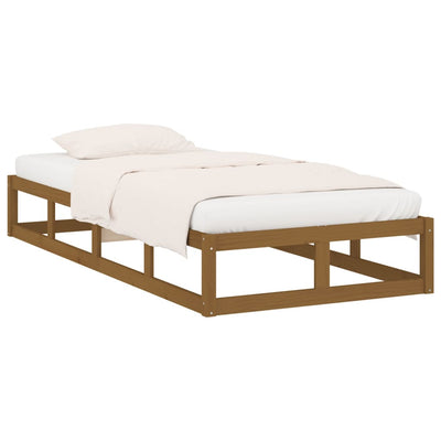 Bed Frame without Mattress Honey Brown 100x200 cm Solid Wood