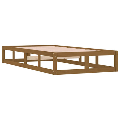 Bed Frame without Mattress Honey Brown 100x200 cm Solid Wood