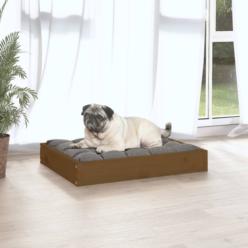 Dog Bed Honey Brown 61.5x49x9 cm Solid Wood Pine