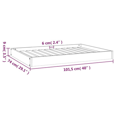 Dog Bed 101.5x74x9 cm Solid Wood Pine