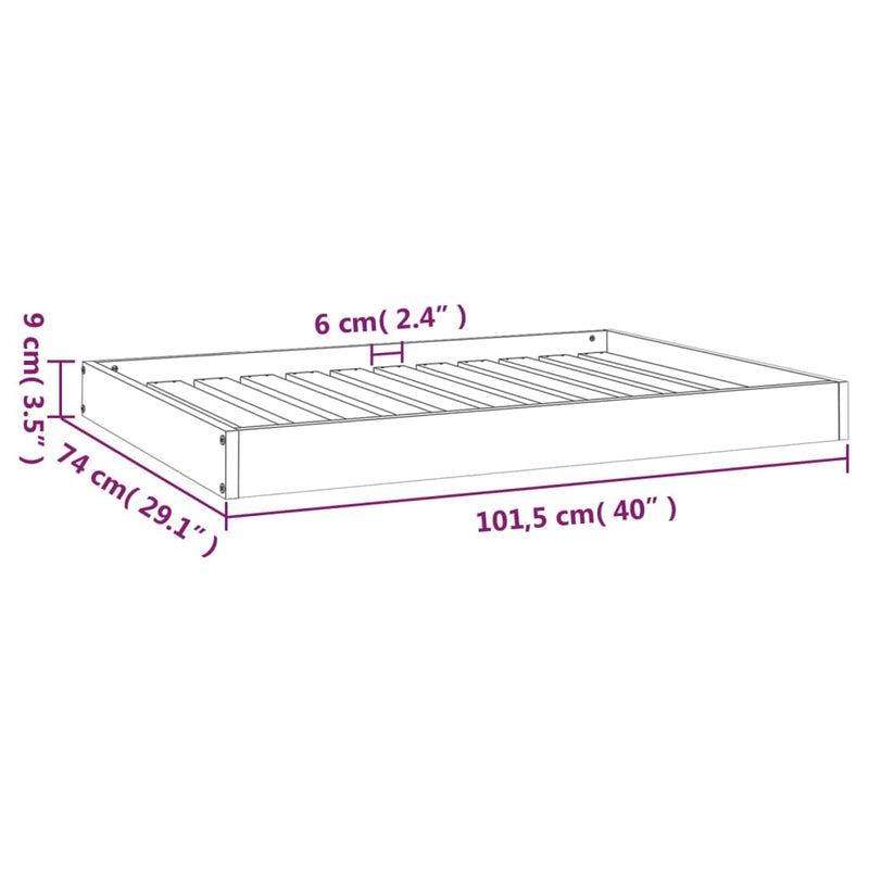 Dog Bed 101.5x74x9 cm Solid Wood Pine