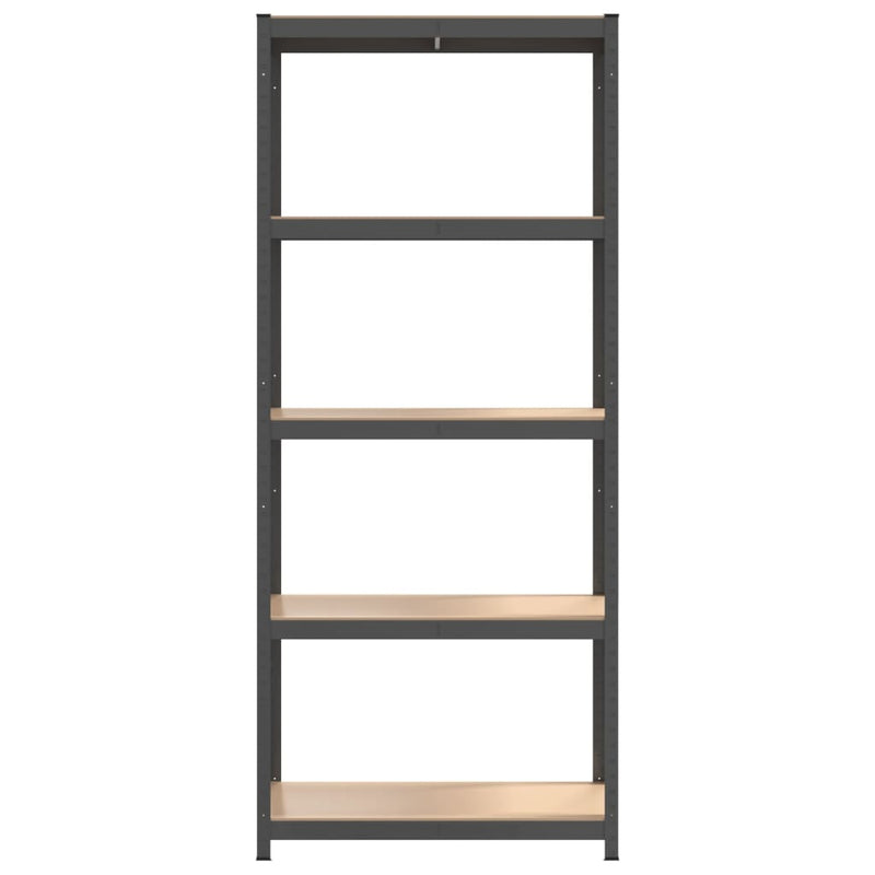 5-Layer Shelves 3 pcs Anthracite Steel and Engineered Wood