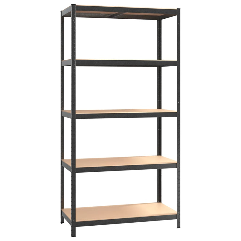 5-Layer Heavy-duty Shelf Grey Steel and Engineered Wood