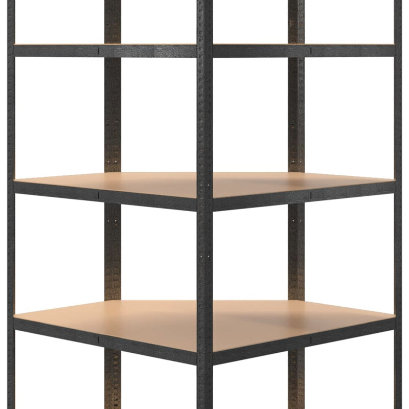 5-Layer Heavy-duty Corner Shelf Grey Steel and Engineered Wood