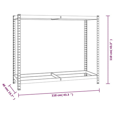 2-Layer Tire Rack Silver 110x40x110 cm Steel