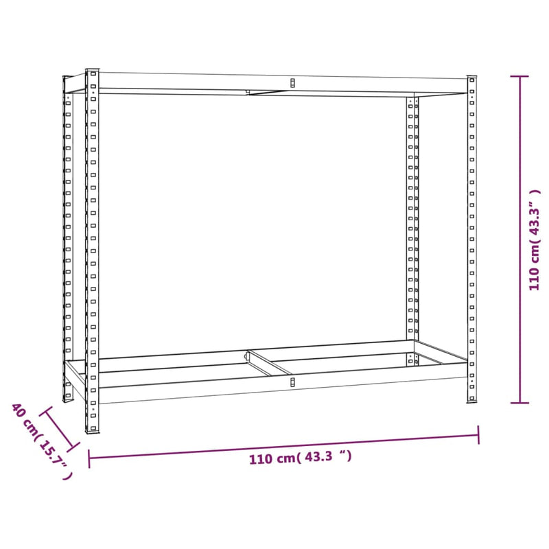 2-Layer Tire Rack Silver 110x40x110 cm Steel