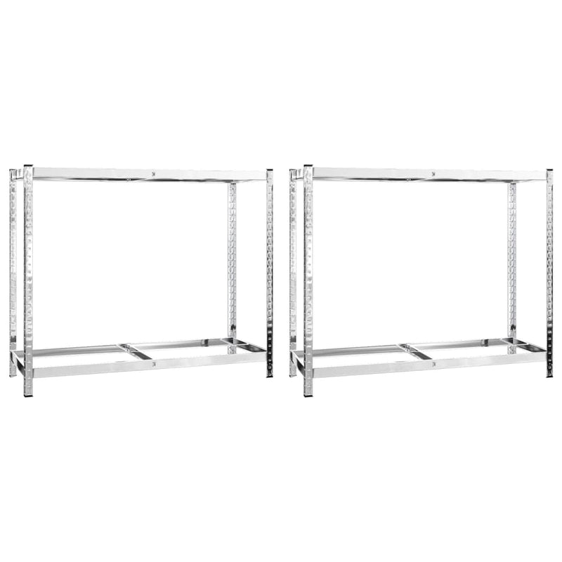 2-Layer Tire Racks 2 pcs Silver 110x40x110 cm Steel