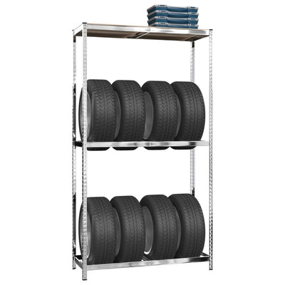 2-Layer Tire Rack Silver 110x40x180 cm Steel