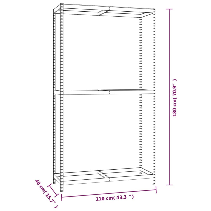 2-Layer Tire Rack Silver 110x40x180 cm Steel