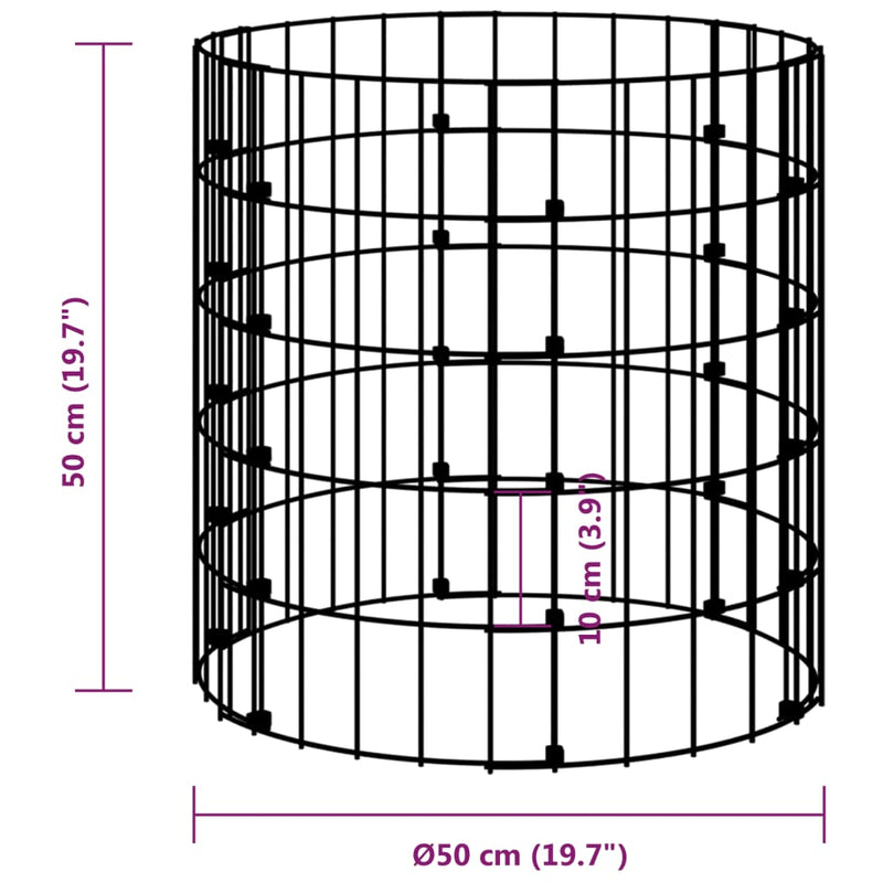 Garden Composter Ø50x50 cm Galvanised Steel