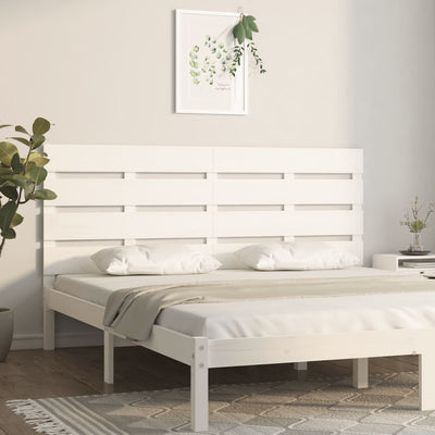 Headboard White 150 cm Solid Wood Pine