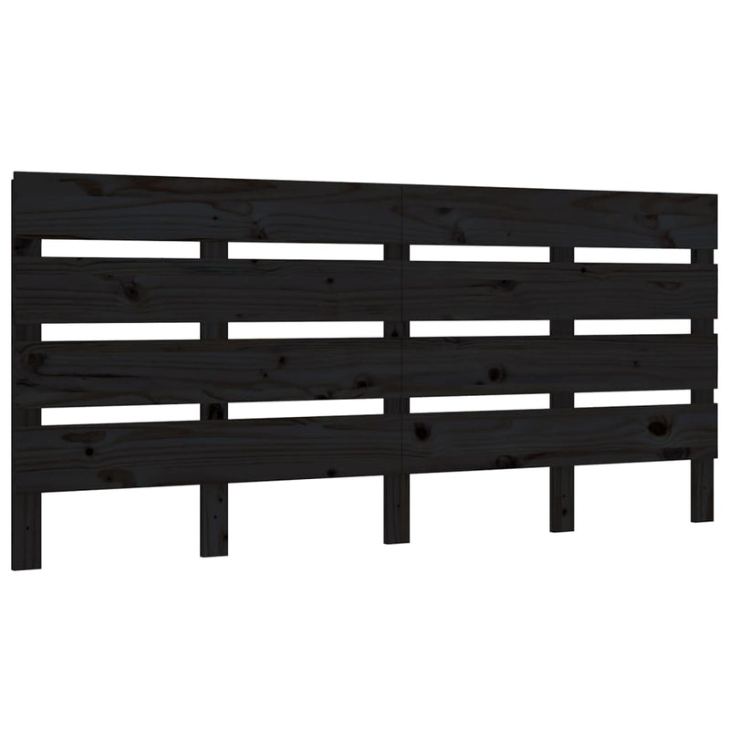 Headboard Black 180 cm Solid Wood Pine