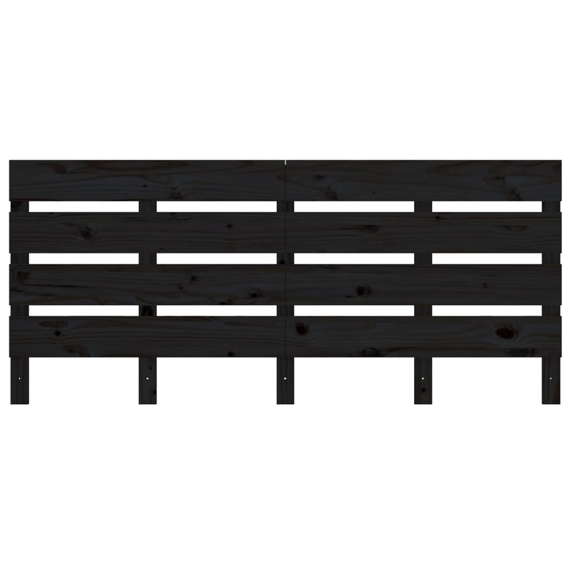 Headboard Black 180 cm Solid Wood Pine