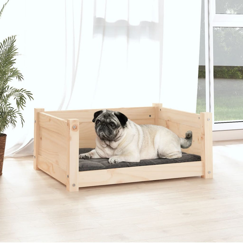 Dog Bed 65.5x50.5x28 cm Solid Pine Wood