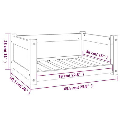 Dog Bed 65.5x50.5x28 cm Solid Pine Wood