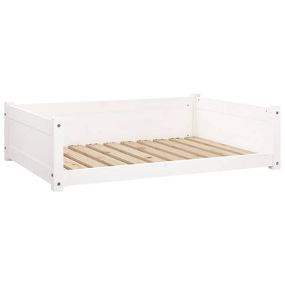 Dog Bed White 95.5x65.5x28 cm Solid Pine Wood