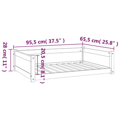 Dog Bed White 95.5x65.5x28 cm Solid Pine Wood