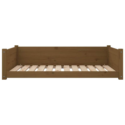 Dog Bed Honey Brown 105.5x75.5x28 cm Solid Pine Wood